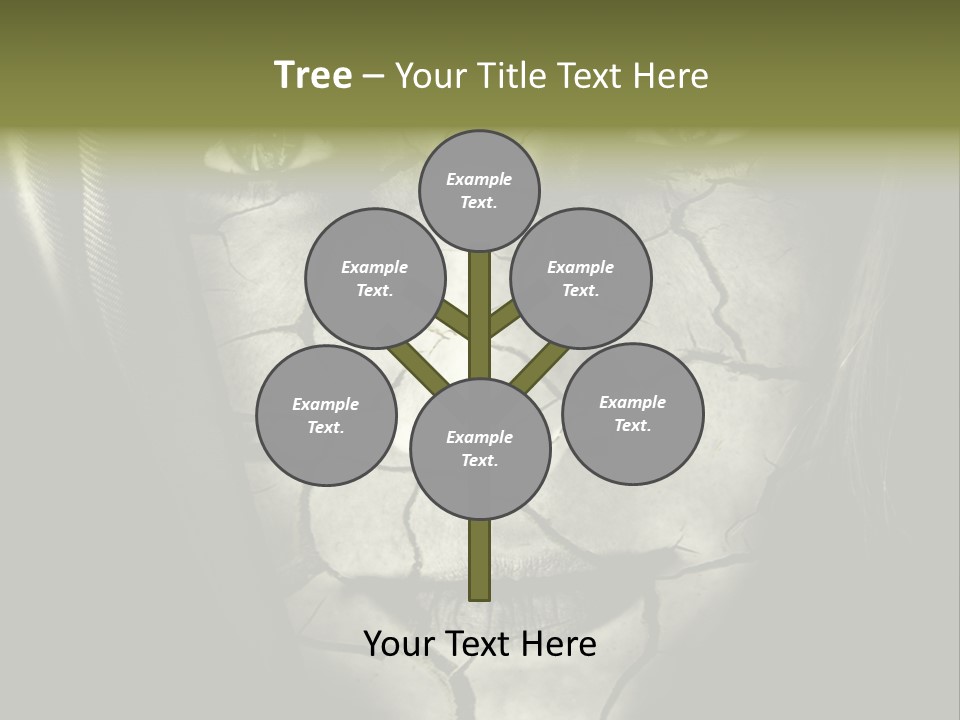 Global Warming Concept: Face Of Woman With Cracked Skin PowerPoint Template