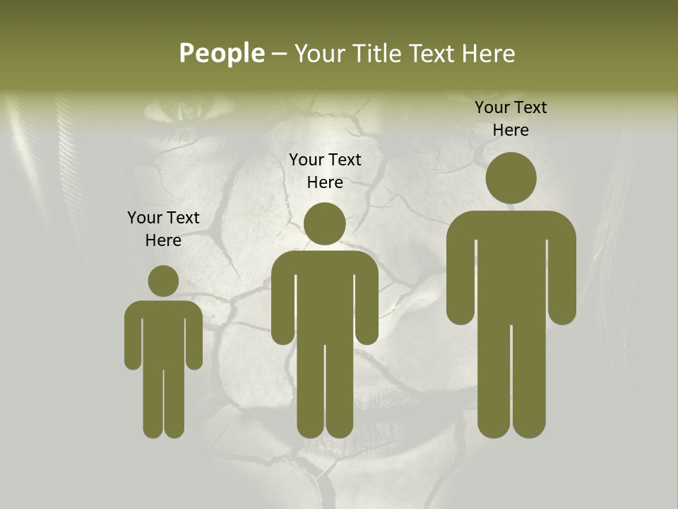 Global Warming Concept: Face Of Woman With Cracked Skin PowerPoint Template