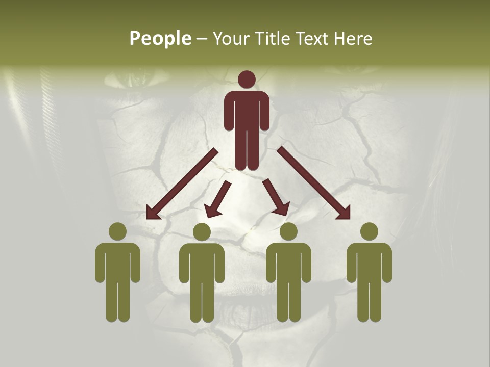 Global Warming Concept: Face Of Woman With Cracked Skin PowerPoint Template