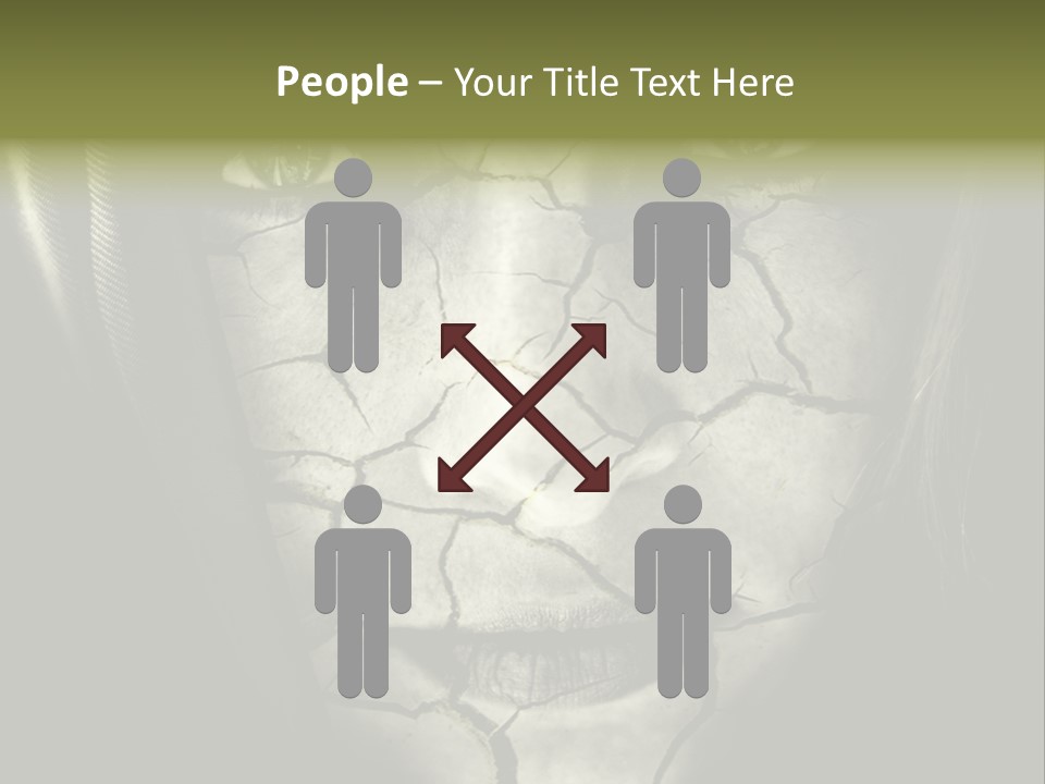 Global Warming Concept: Face Of Woman With Cracked Skin PowerPoint Template