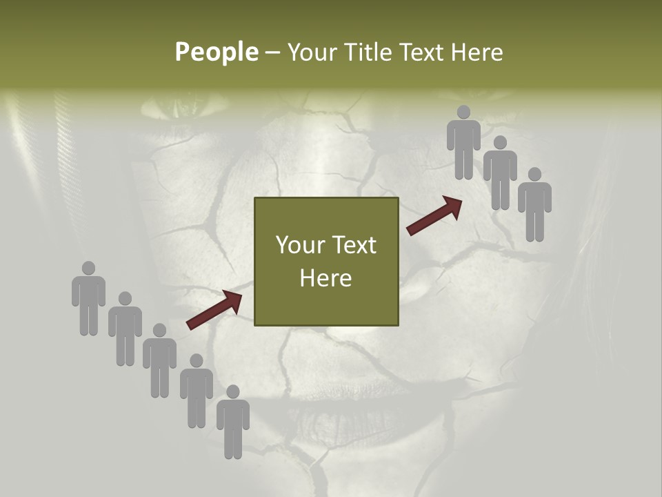 Global Warming Concept: Face Of Woman With Cracked Skin PowerPoint Template
