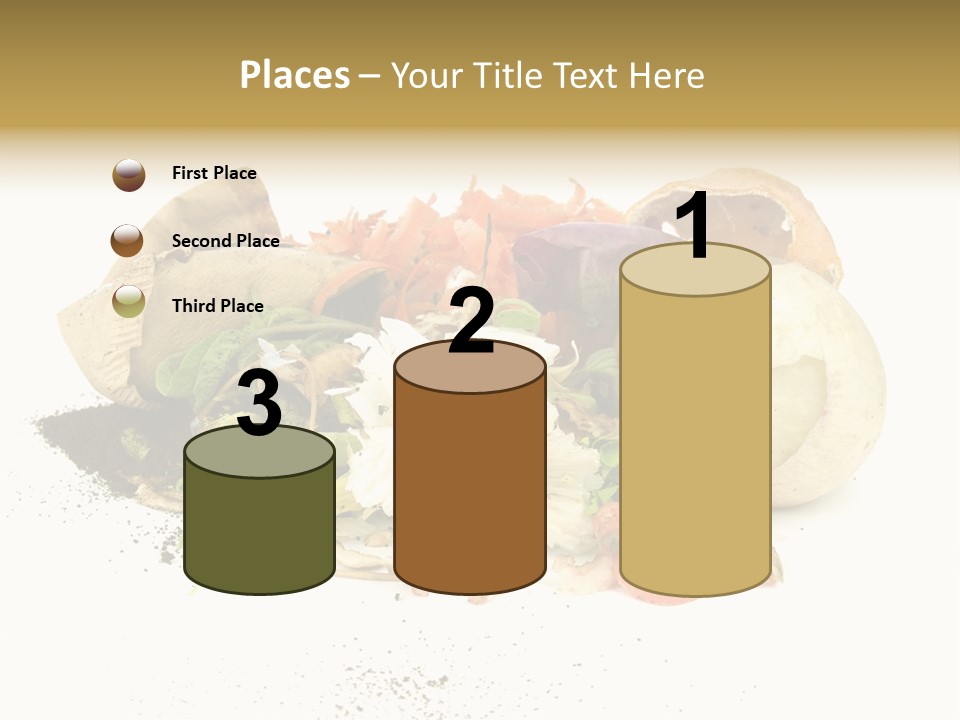 Compost Heap For Organic And Biodynamic Gardening Isolated On White PowerPoint Template