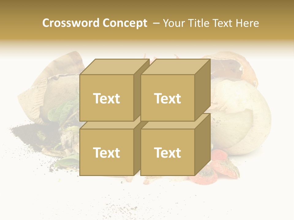 Compost Heap For Organic And Biodynamic Gardening Isolated On White PowerPoint Template