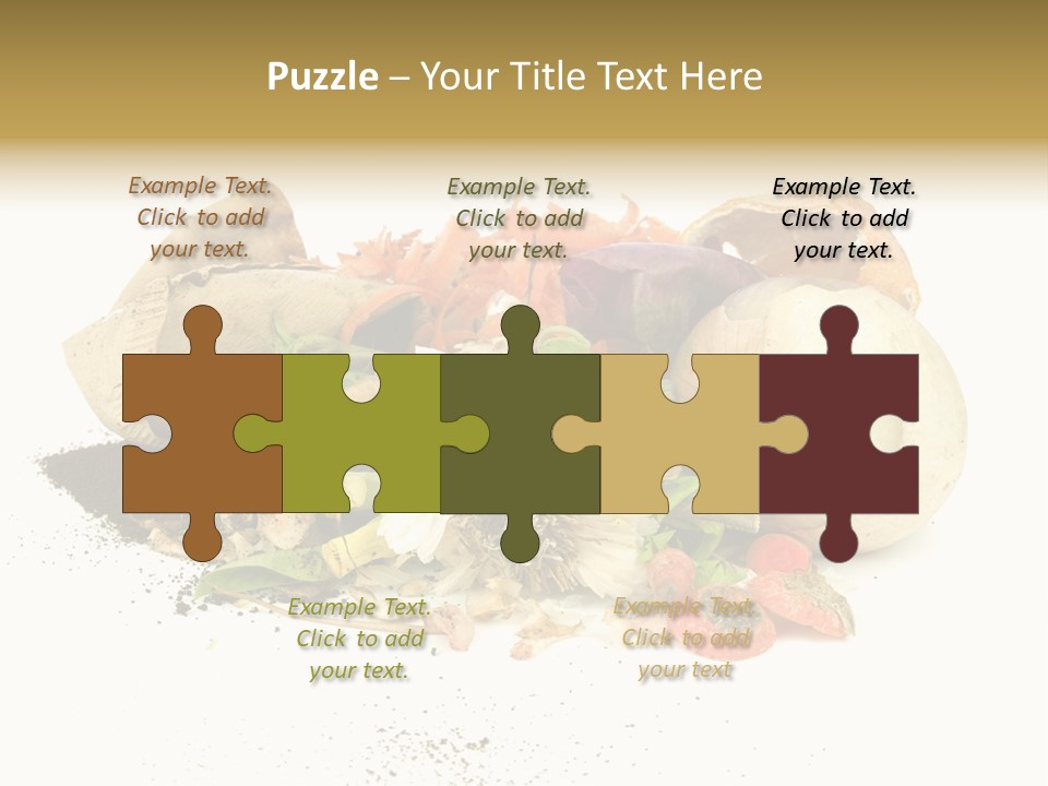 Compost Heap For Organic And Biodynamic Gardening Isolated On White PowerPoint Template