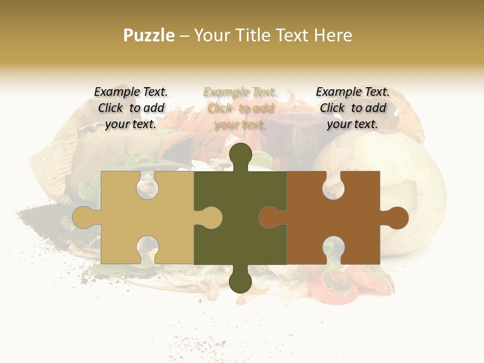 Compost Heap For Organic And Biodynamic Gardening Isolated On White PowerPoint Template