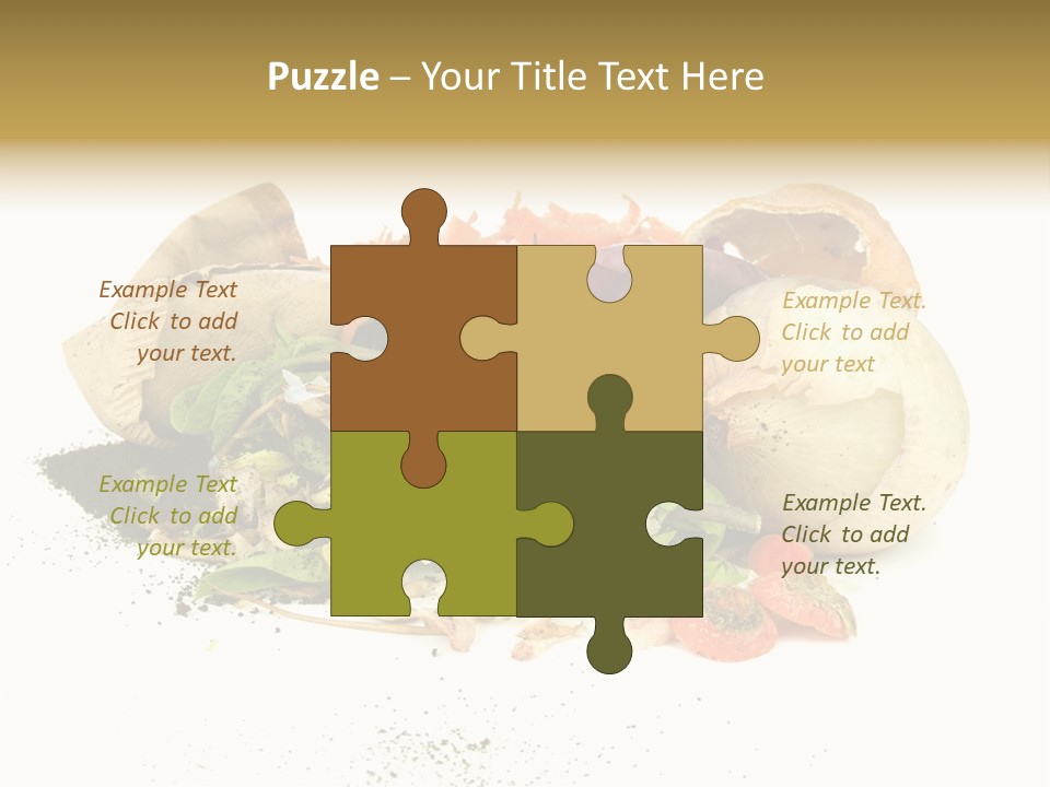 Compost Heap For Organic And Biodynamic Gardening Isolated On White PowerPoint Template