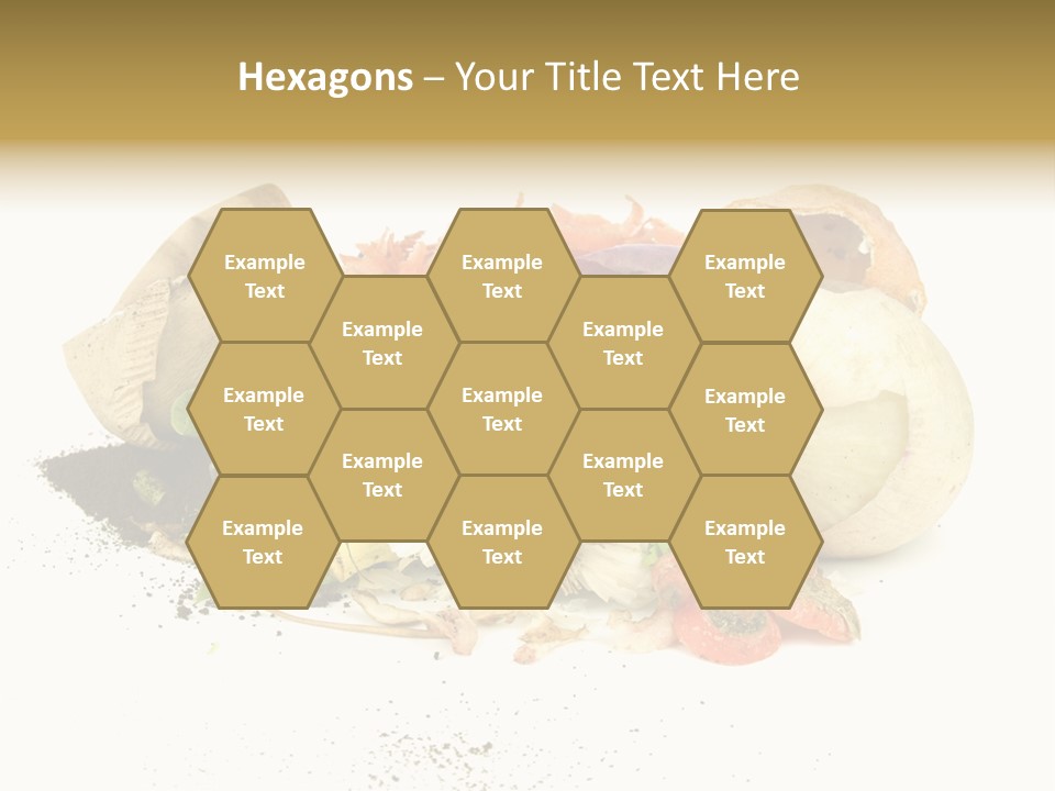 Compost Heap For Organic And Biodynamic Gardening Isolated On White PowerPoint Template