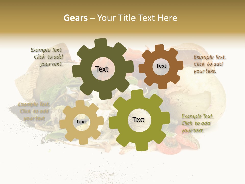 Compost Heap For Organic And Biodynamic Gardening Isolated On White PowerPoint Template