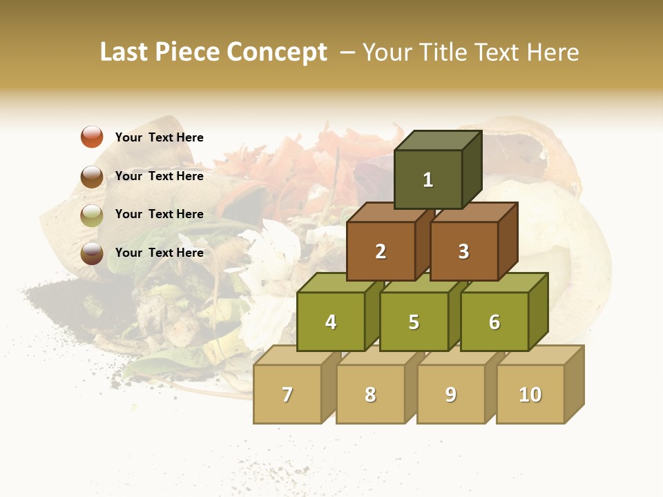 Compost Heap For Organic And Biodynamic Gardening Isolated On White PowerPoint Template