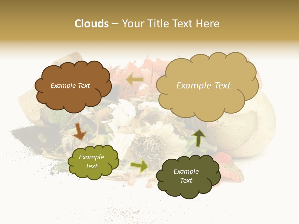 Compost Heap For Organic And Biodynamic Gardening Isolated On White PowerPoint Template