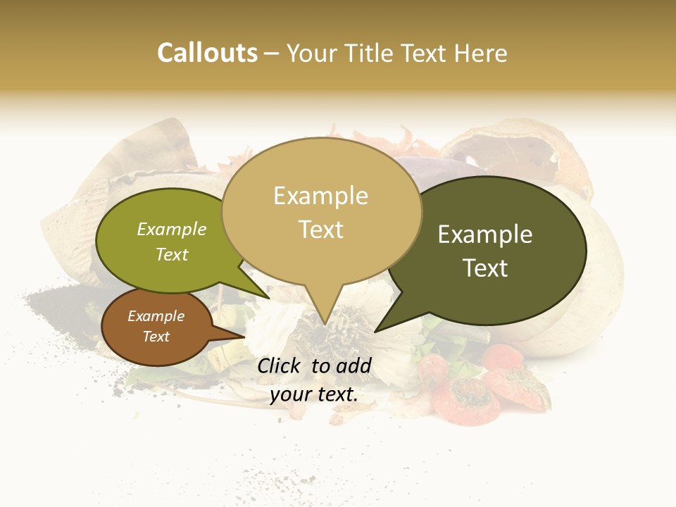 Compost Heap For Organic And Biodynamic Gardening Isolated On White PowerPoint Template