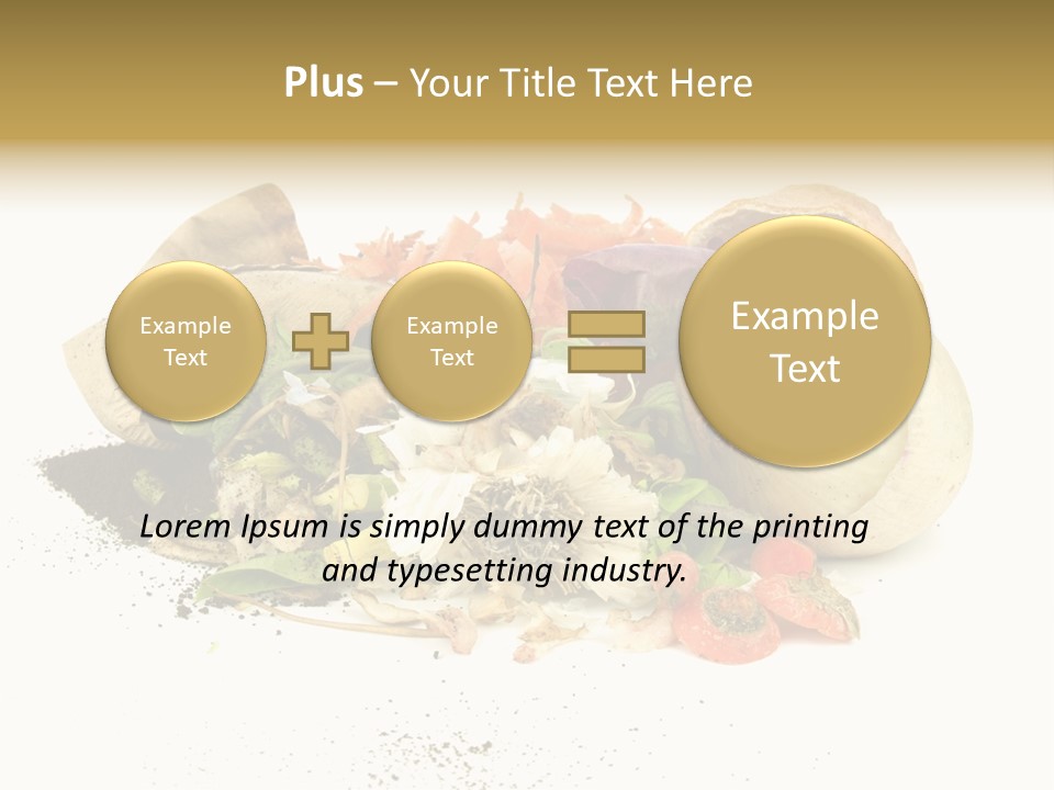 Compost Heap For Organic And Biodynamic Gardening Isolated On White PowerPoint Template