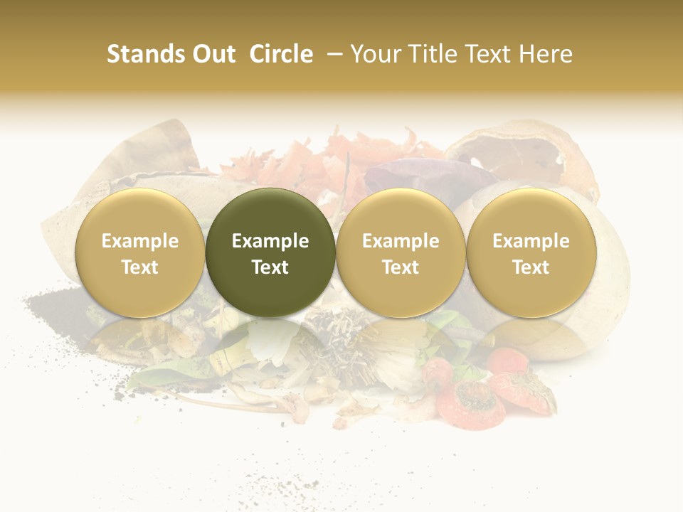 Compost Heap For Organic And Biodynamic Gardening Isolated On White PowerPoint Template