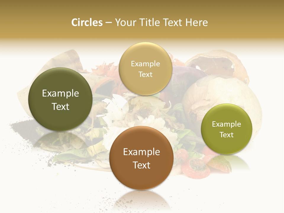 Compost Heap For Organic And Biodynamic Gardening Isolated On White PowerPoint Template