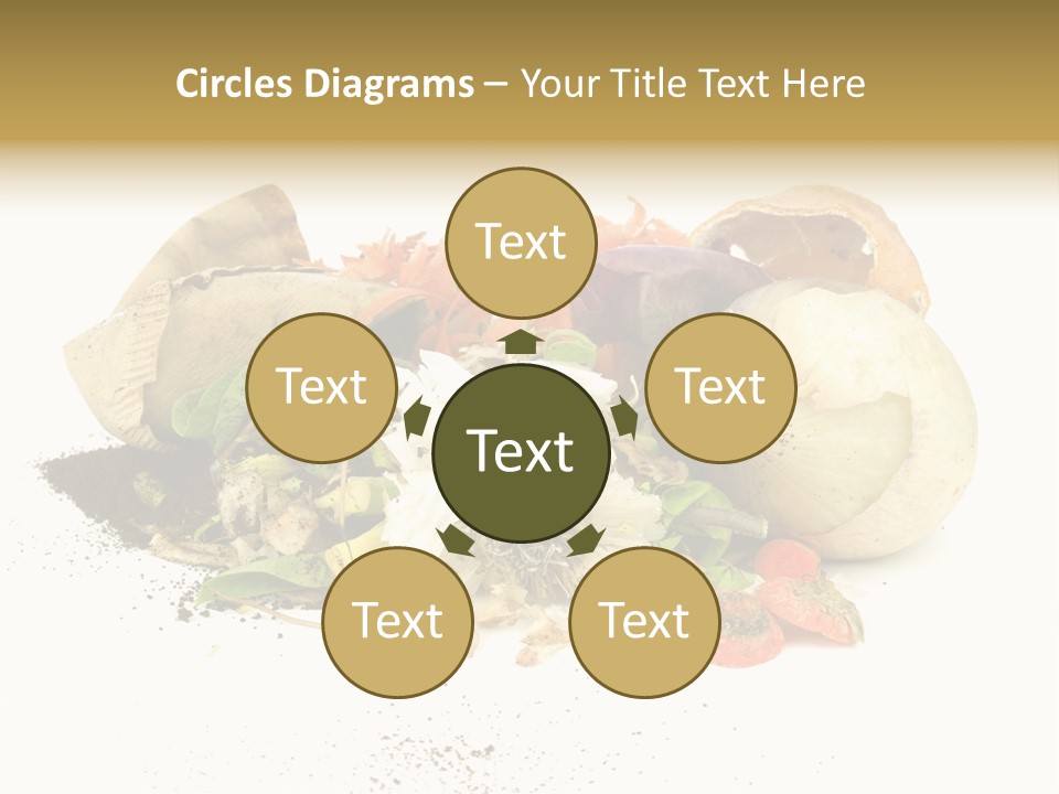 Compost Heap For Organic And Biodynamic Gardening Isolated On White PowerPoint Template