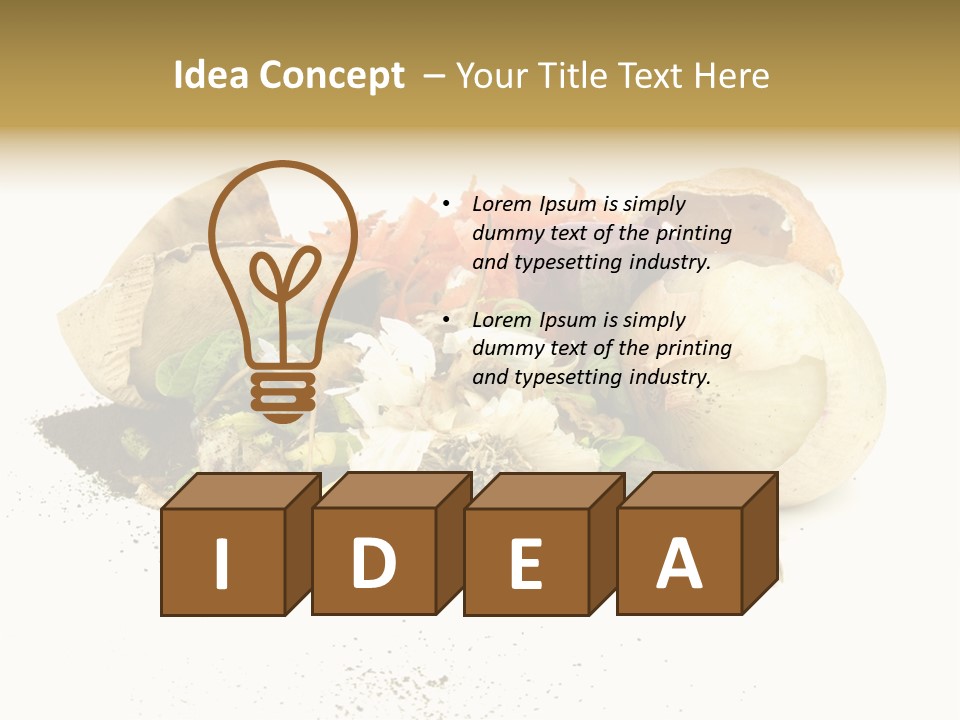 Compost Heap For Organic And Biodynamic Gardening Isolated On White PowerPoint Template