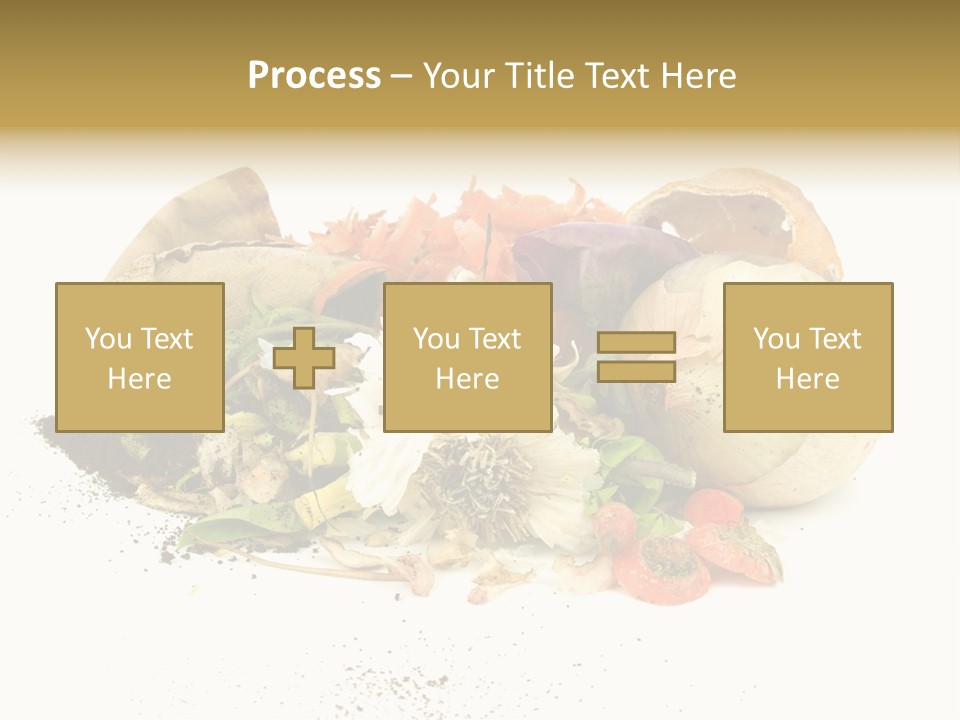 Compost Heap For Organic And Biodynamic Gardening Isolated On White PowerPoint Template