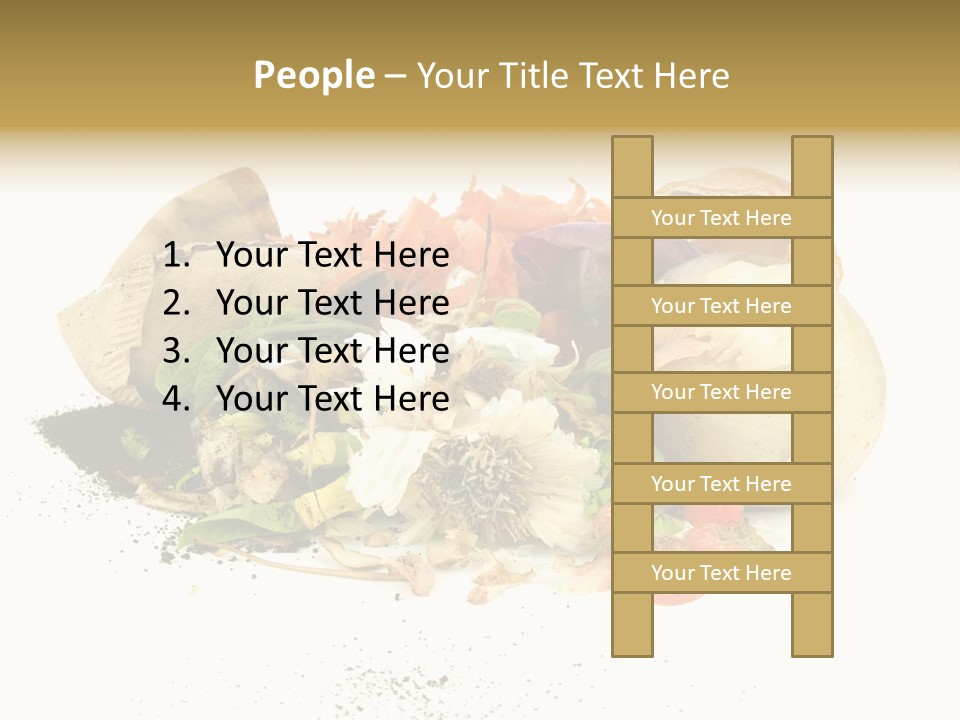 Compost Heap For Organic And Biodynamic Gardening Isolated On White PowerPoint Template