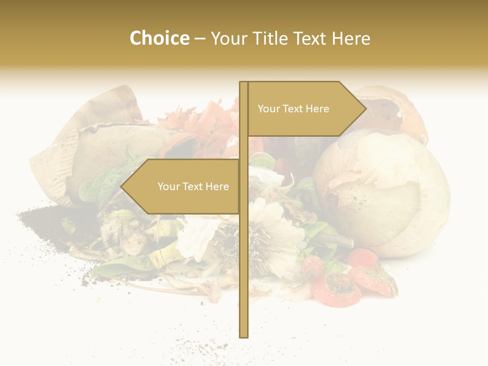 Compost Heap For Organic And Biodynamic Gardening Isolated On White PowerPoint Template