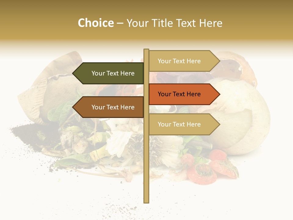 Compost Heap For Organic And Biodynamic Gardening Isolated On White PowerPoint Template