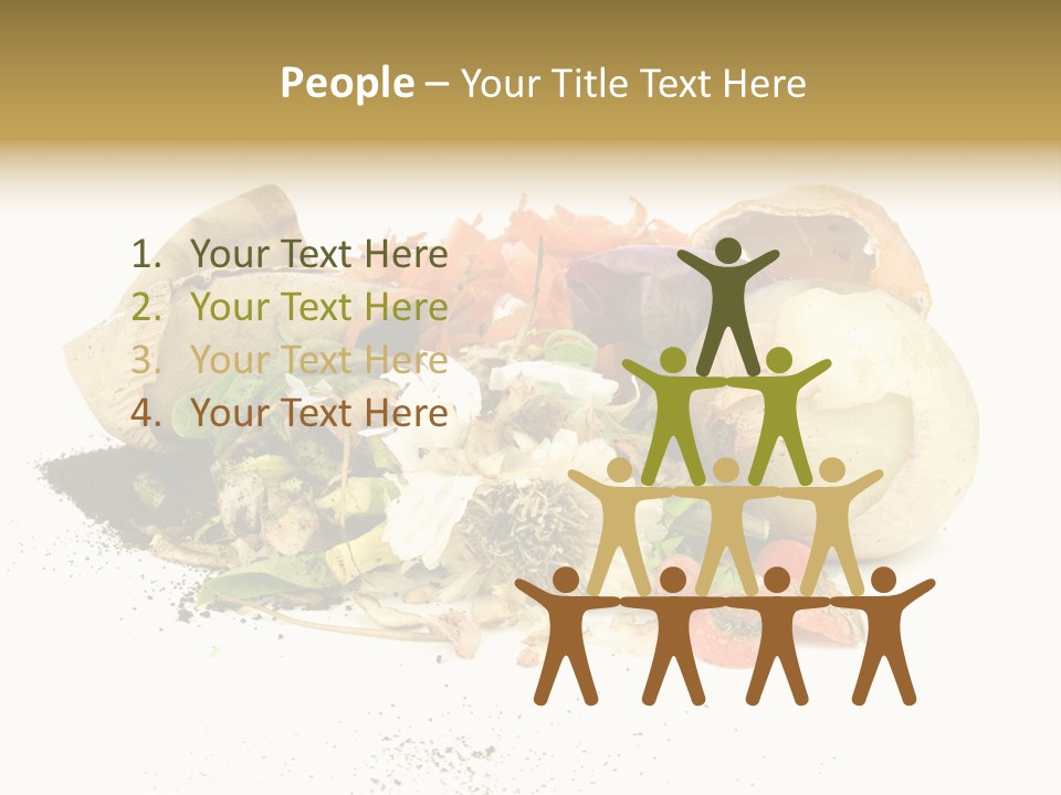 Compost Heap For Organic And Biodynamic Gardening Isolated On White PowerPoint Template