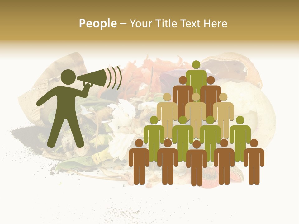 Compost Heap For Organic And Biodynamic Gardening Isolated On White PowerPoint Template