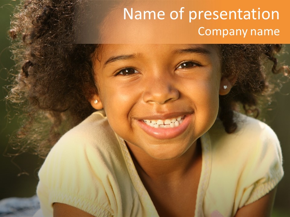 Happy African American Child PowerPoint Template