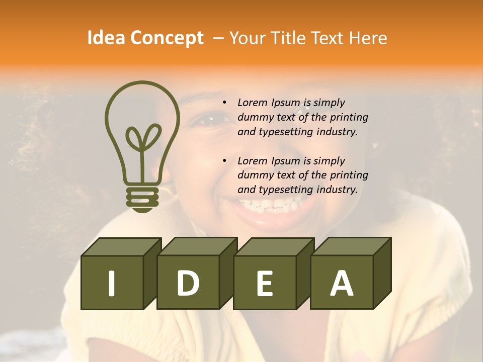 Happy African American Child PowerPoint Template