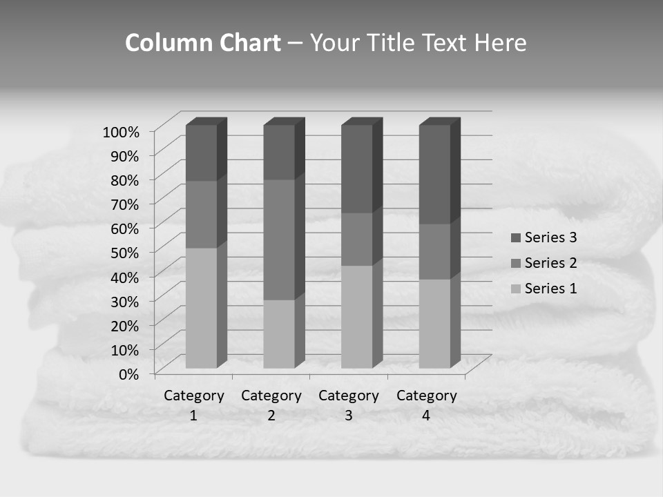 Stack Of White Towels Close-Up PowerPoint Template