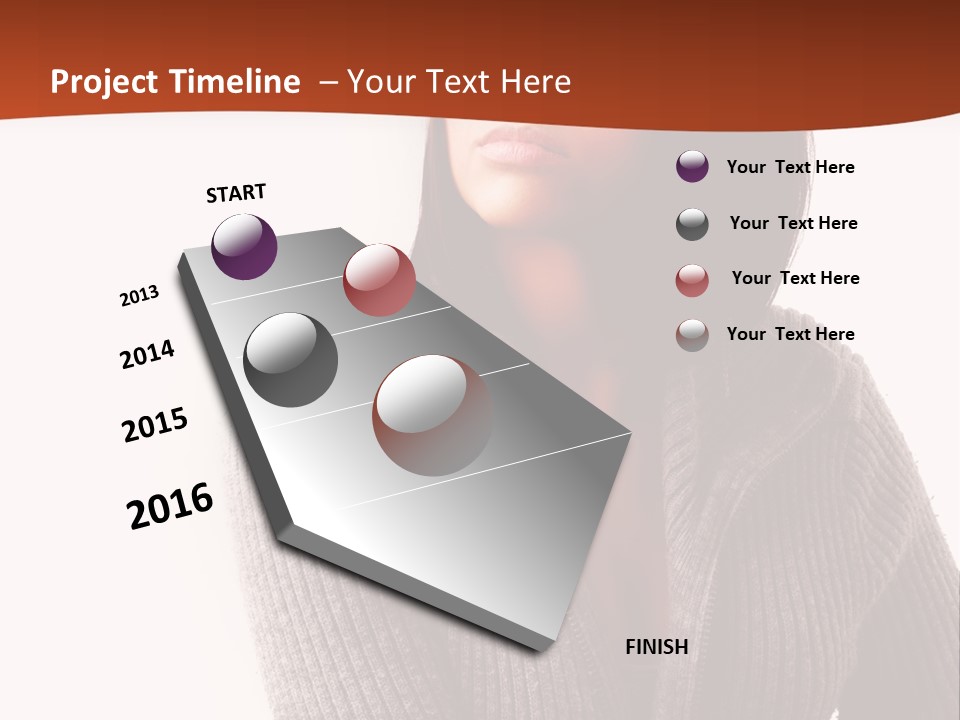 Beautiful Young Woman With Stylish Hair Design PowerPoint Template