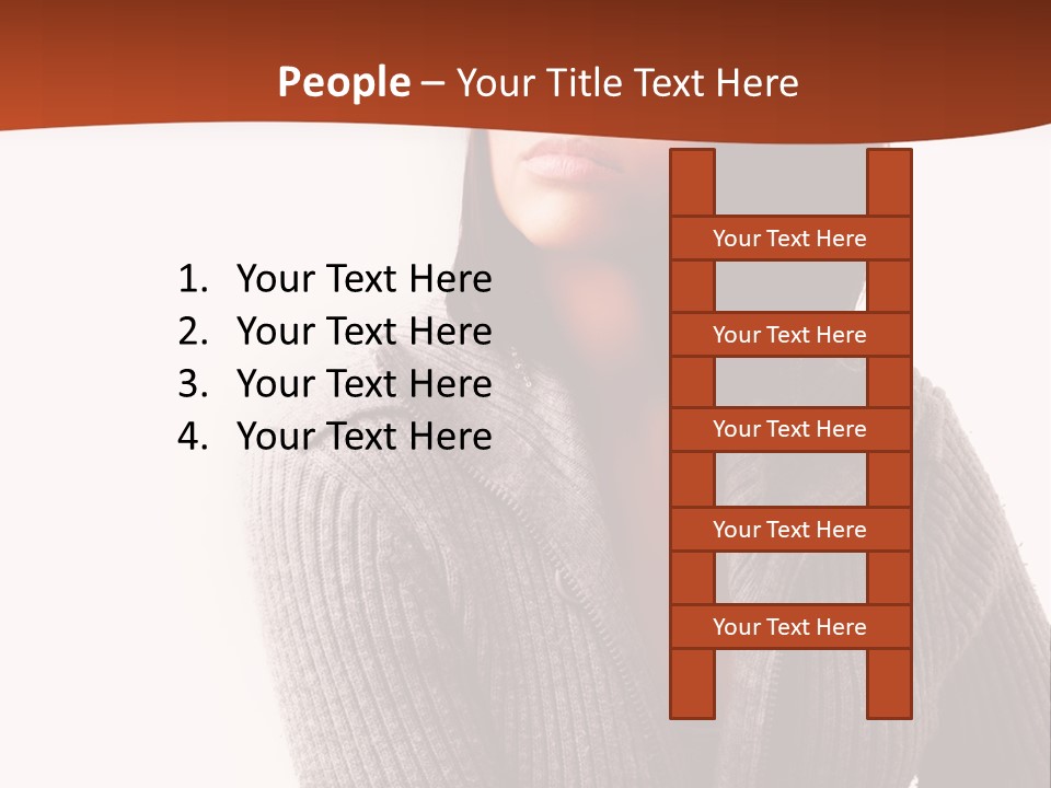 Beautiful Young Woman With Stylish Hair Design PowerPoint Template