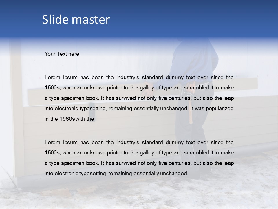 A Man In A Blue Shirt Is Painting A Wall PowerPoint Template