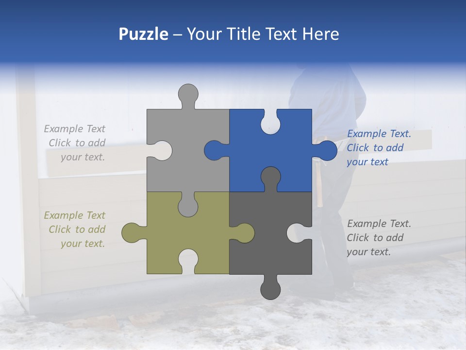 A Man In A Blue Shirt Is Painting A Wall PowerPoint Template