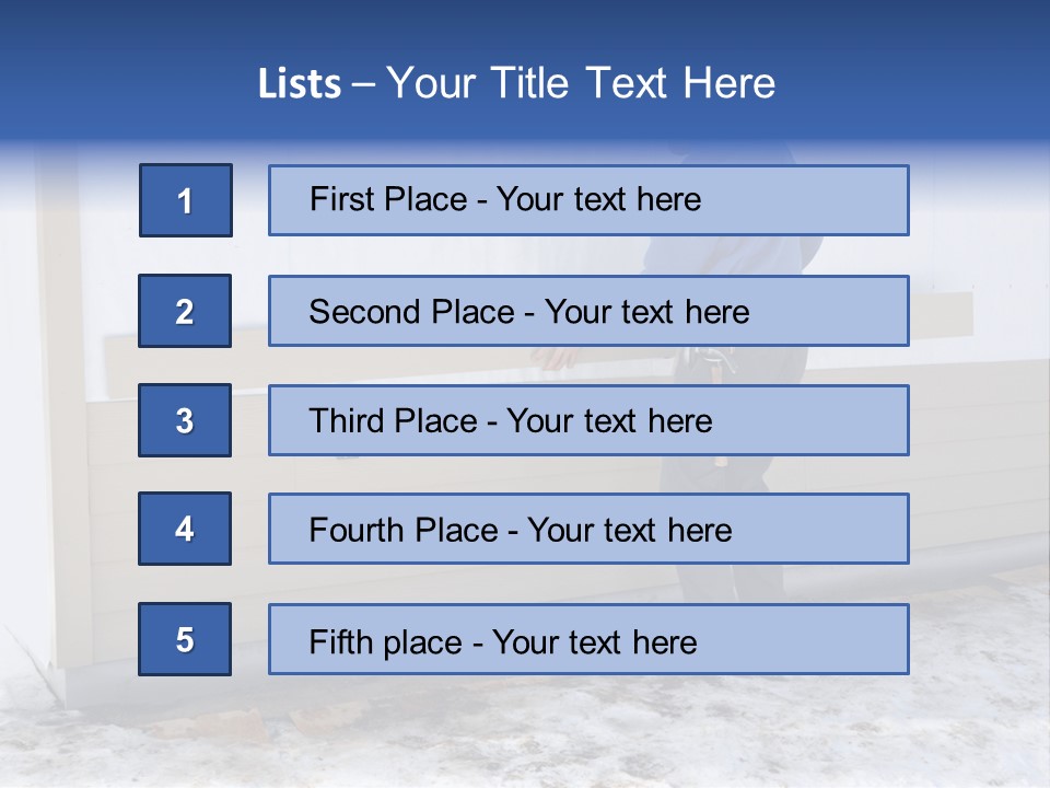 A Man In A Blue Shirt Is Painting A Wall PowerPoint Template