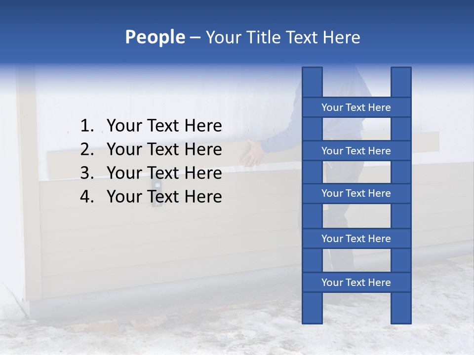 A Man In A Blue Shirt Is Painting A Wall PowerPoint Template