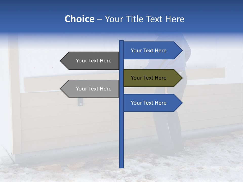 A Man In A Blue Shirt Is Painting A Wall PowerPoint Template