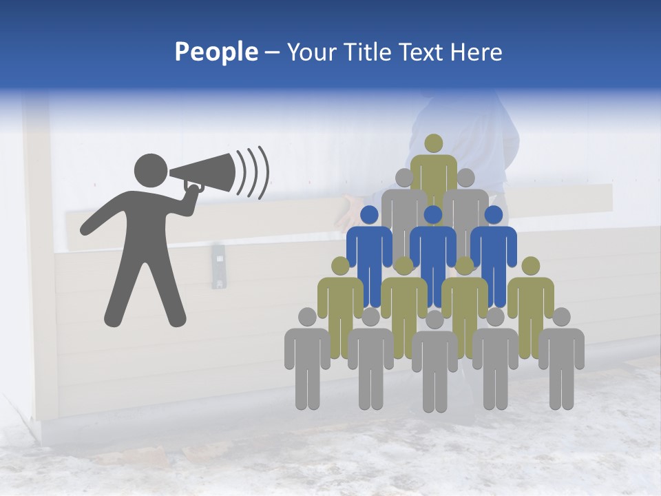 A Man In A Blue Shirt Is Painting A Wall PowerPoint Template