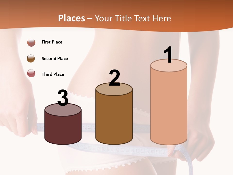 Woman Measuring Perfect Shape Of Beautiful Thigh. Healthy Lifestyles Concept PowerPoint Template