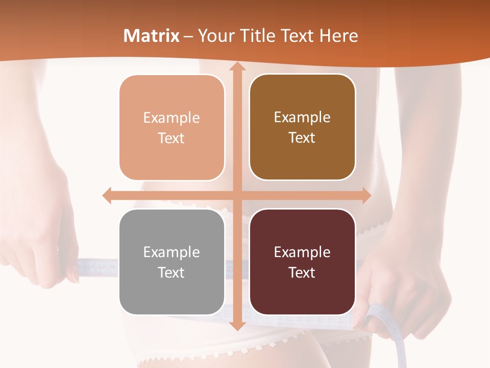 Woman Measuring Perfect Shape Of Beautiful Thigh. Healthy Lifestyles Concept PowerPoint Template