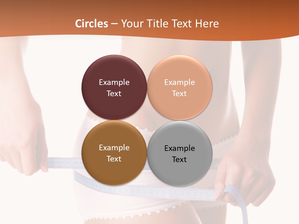 Woman Measuring Perfect Shape Of Beautiful Thigh. Healthy Lifestyles Concept PowerPoint Template