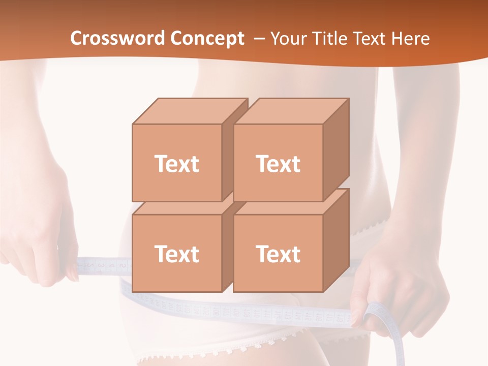 Woman Measuring Perfect Shape Of Beautiful Thigh. Healthy Lifestyles Concept PowerPoint Template