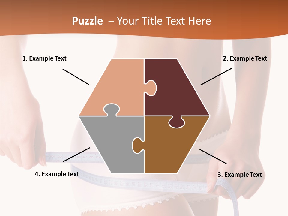 Woman Measuring Perfect Shape Of Beautiful Thigh. Healthy Lifestyles Concept PowerPoint Template