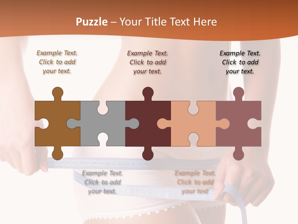 Woman Measuring Perfect Shape Of Beautiful Thigh. Healthy Lifestyles Concept PowerPoint Template