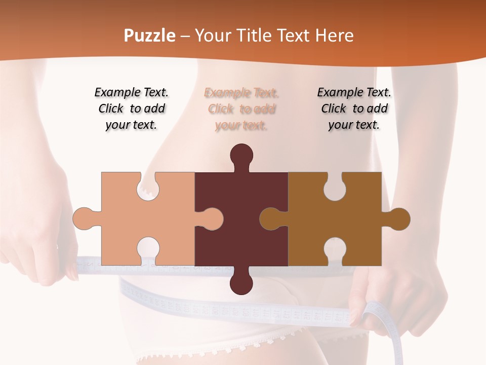 Woman Measuring Perfect Shape Of Beautiful Thigh. Healthy Lifestyles Concept PowerPoint Template