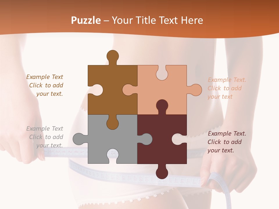 Woman Measuring Perfect Shape Of Beautiful Thigh. Healthy Lifestyles Concept PowerPoint Template