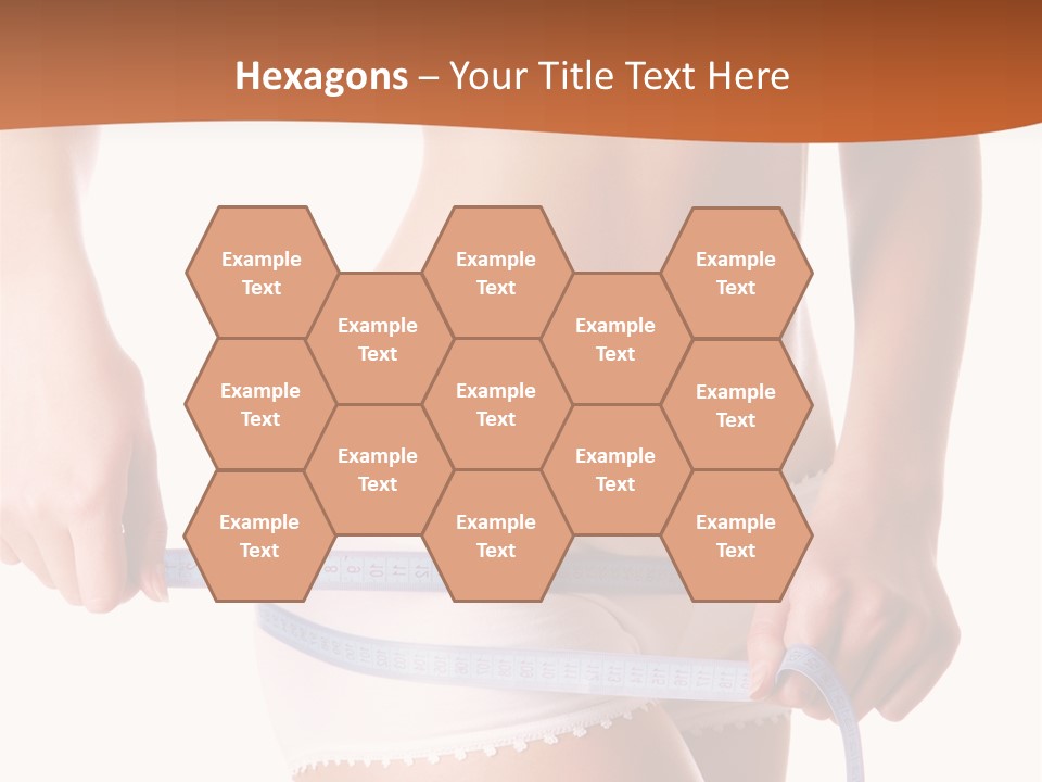 Woman Measuring Perfect Shape Of Beautiful Thigh. Healthy Lifestyles Concept PowerPoint Template