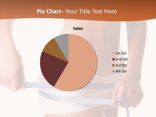 Woman Measuring Perfect Shape Of Beautiful Thigh. Healthy Lifestyles Concept PowerPoint Template