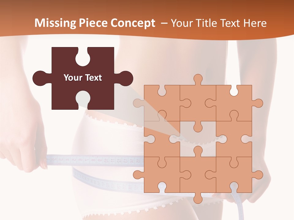 Woman Measuring Perfect Shape Of Beautiful Thigh. Healthy Lifestyles Concept PowerPoint Template