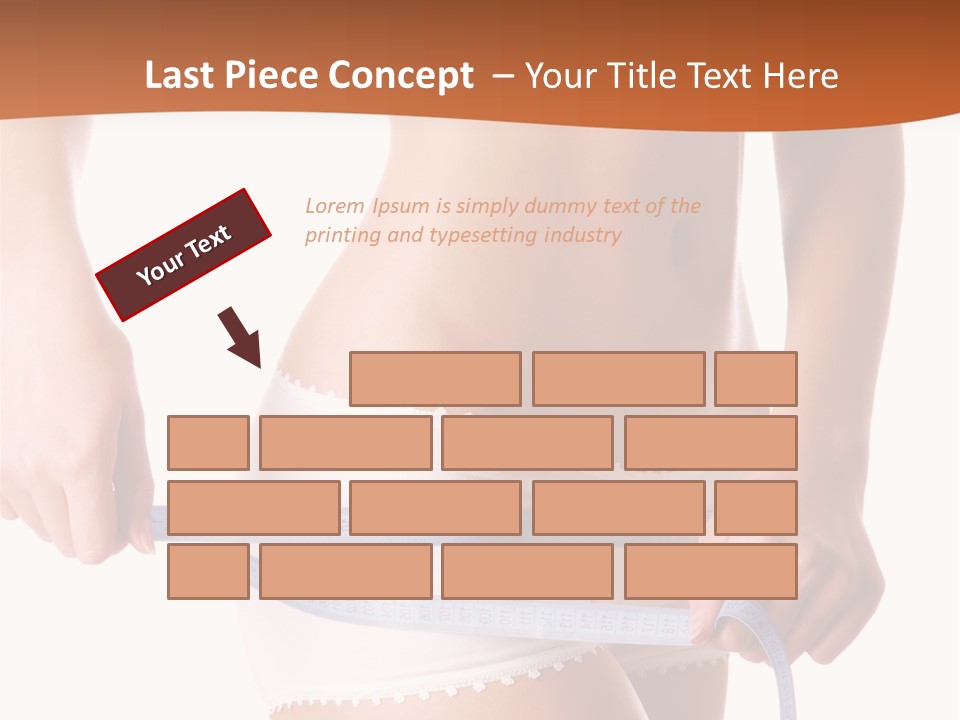Woman Measuring Perfect Shape Of Beautiful Thigh. Healthy Lifestyles Concept PowerPoint Template