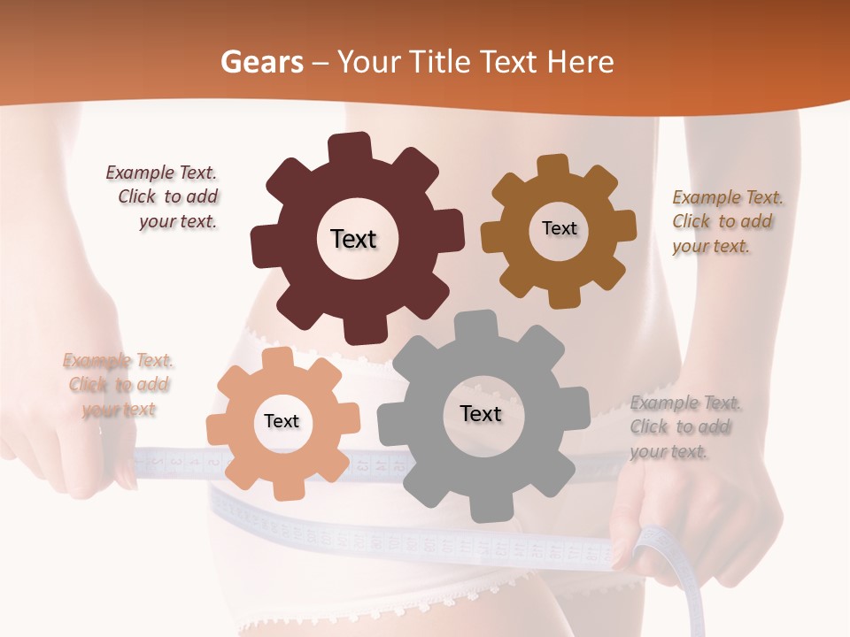 Woman Measuring Perfect Shape Of Beautiful Thigh. Healthy Lifestyles Concept PowerPoint Template